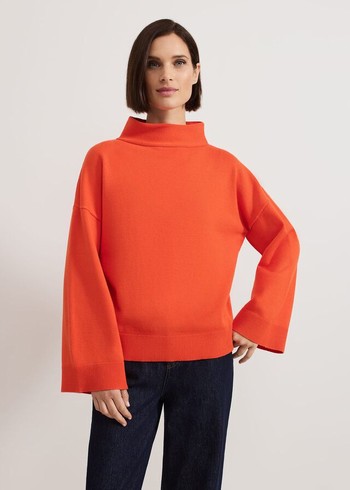 Phase Eight Blaire Fluted Sleeve Knitwear Orange Canada | EKBFMJ-495